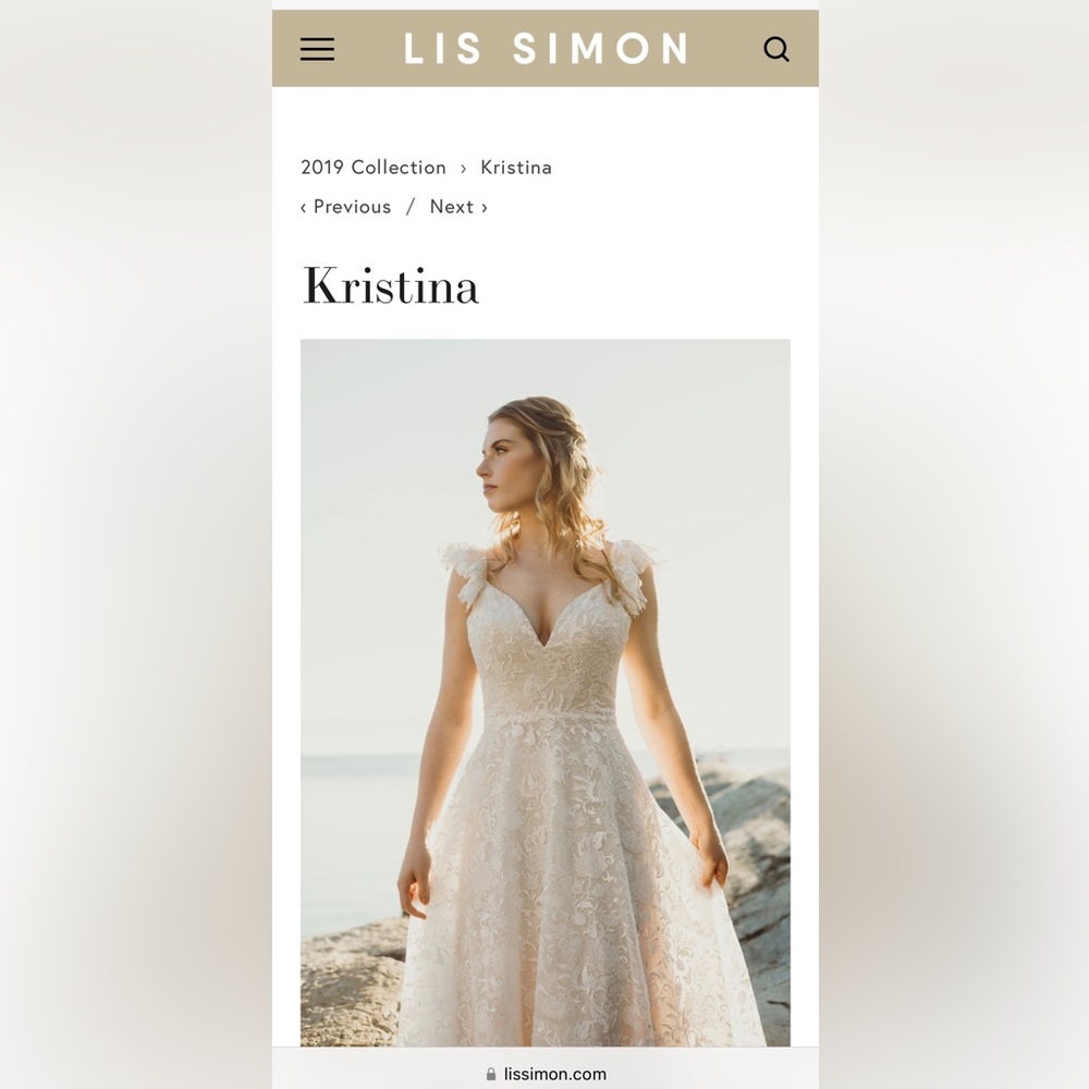 Kristina Lace Wedding Dress - Cream